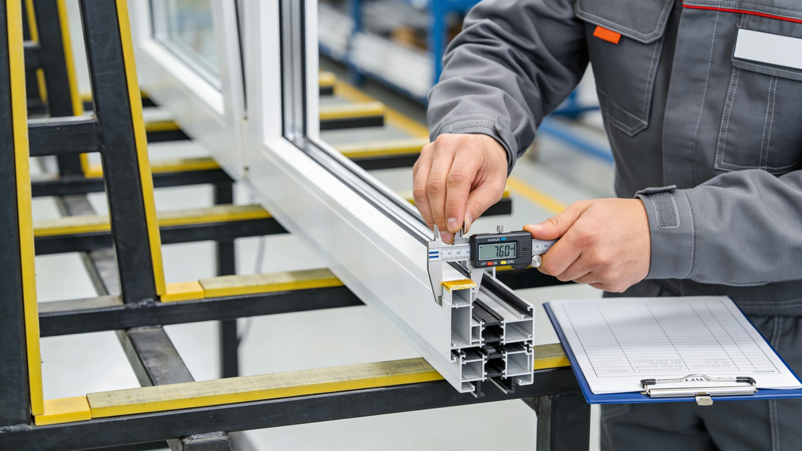 Measuring a finished window during quality control